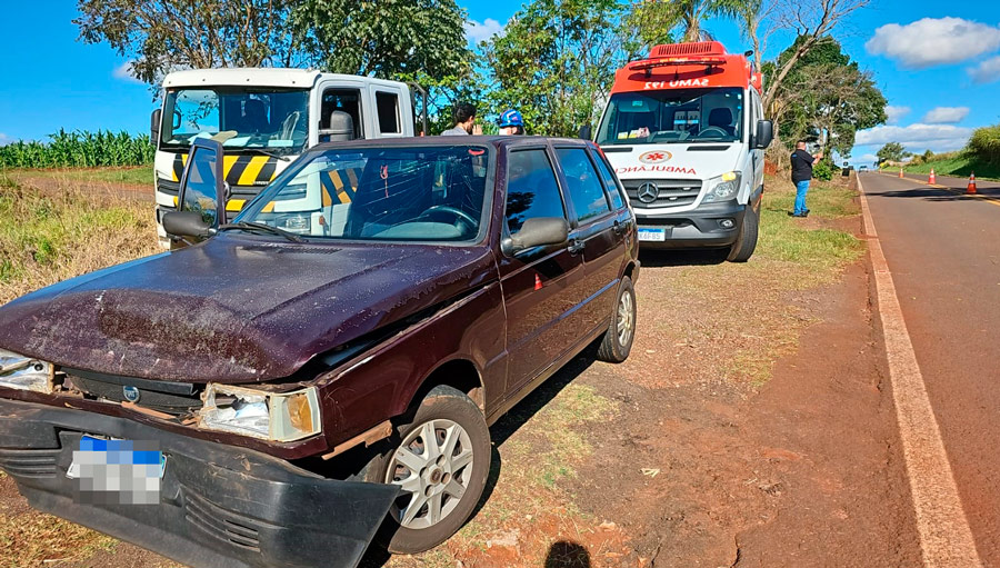 Motorista se envolve em acidente na PR 558 após passar mal ao volante