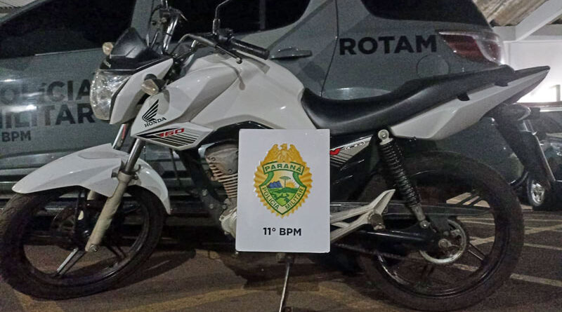 Moto adulterada apreendida pela Polícia Militar