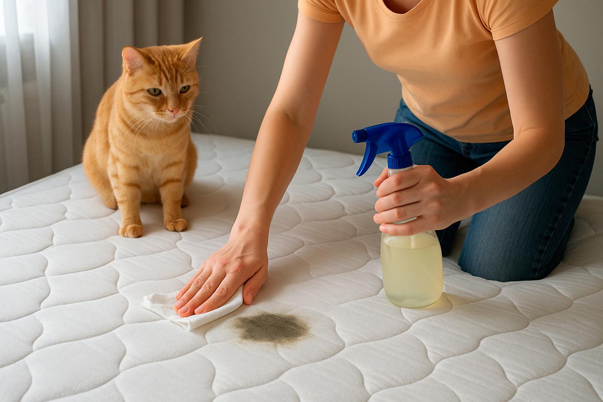 Como limpar xixi de gato do colchão e eliminar o mau cheiro
